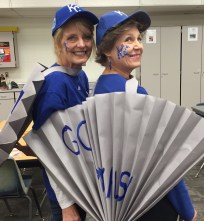 Linda Graham dressed up as a Royals fan for Halloween.